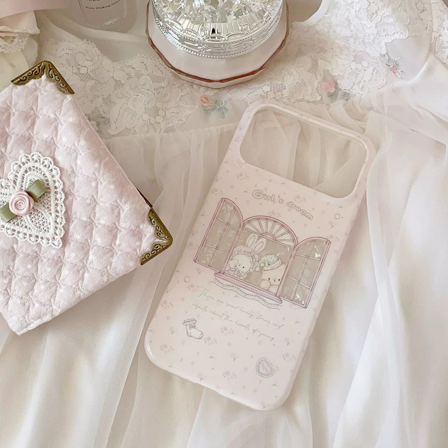 Kawaii Bunny Bear Floral Pink  - Phone Accessories For Girls recensie en prijs