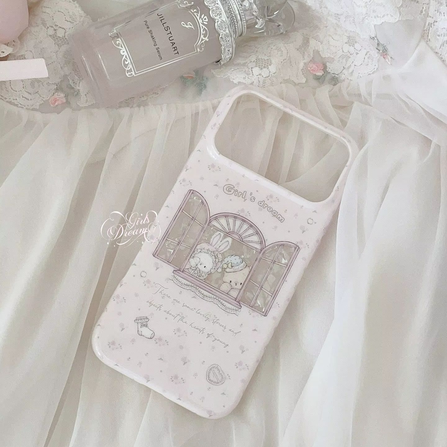 Kawaii Bunny Bear Floral Pink  - Phone Accessories For Girls recensie en prijs