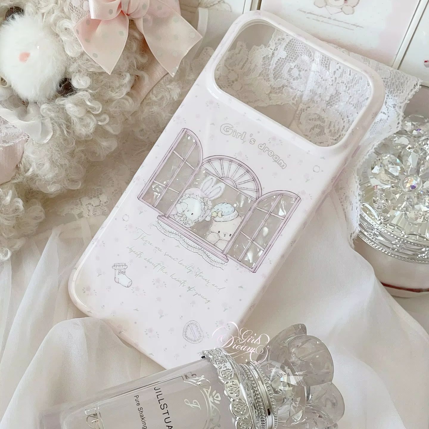 Kawaii Bunny Bear Floral Pink  - Phone Accessories For Girls recensie en prijs