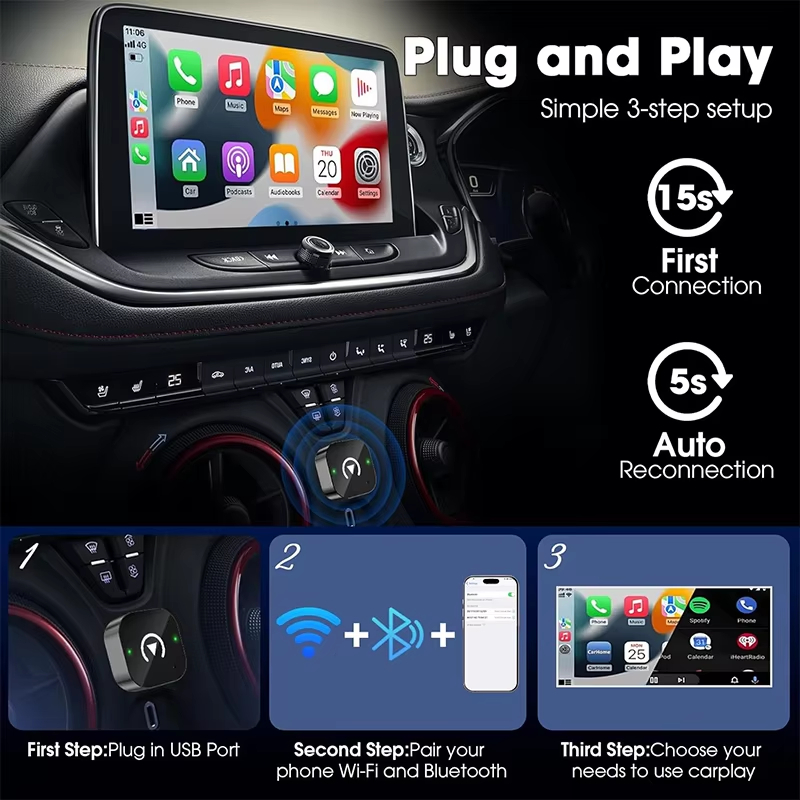 2-in-1 Wireless CarPlay Adapte - Phone Accessories Business recensie en prijs
