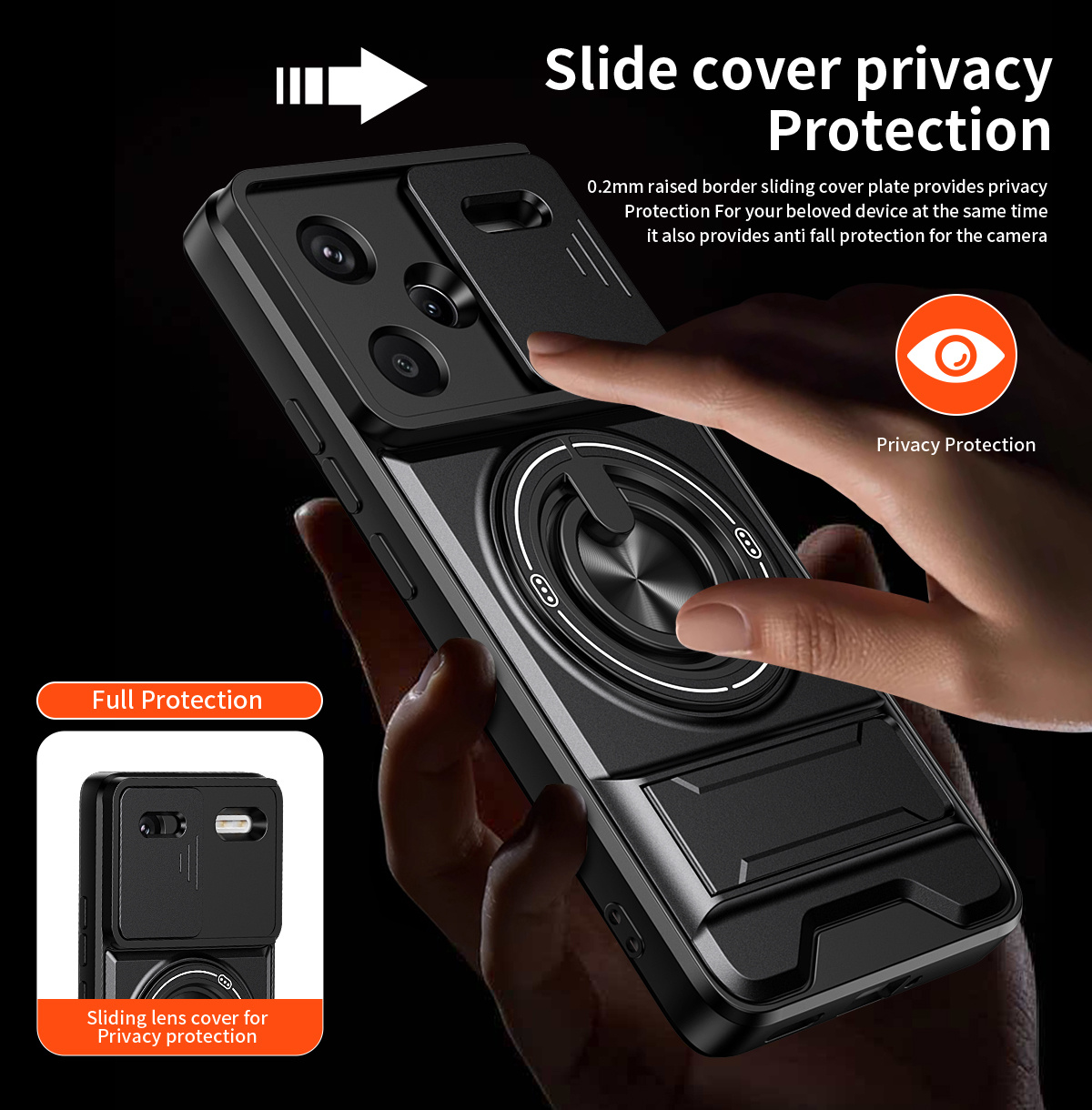Lens Slide Camera Phone Case f - Phone Accessories Ring recensie en prijs